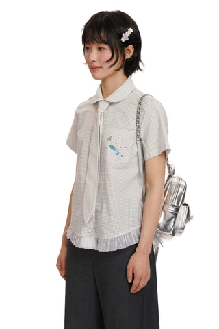 [moromoro2] Plaid Rhinestone Lace Shirt/Skirt  Cover