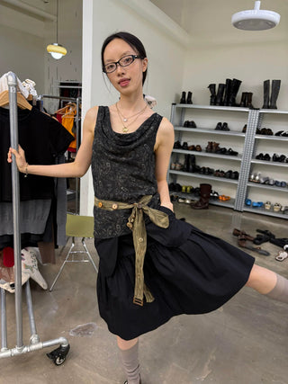 [NeverSeez] A-line Utility Skirt