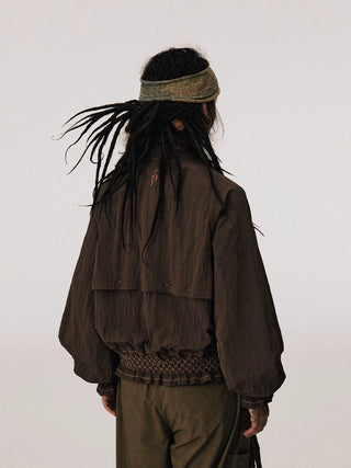 [CONP] Pleated Spliced Crinkle Nylon Jacket
