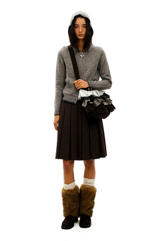 [Moromoro2] Bow Zip Hooded Cardigan