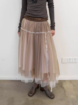 [NeverSeez] Pleated Mesh Skirt