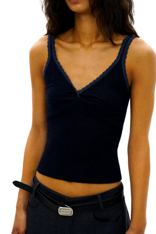 [Moromoro2] Lace Trim V-Neck Cami Top