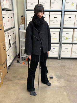 [NeverSeez] Boucle Toggle Short Coat