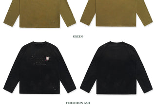[Moromoro2] Rabbit Applique Distressed  T-shirt