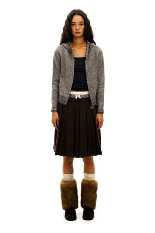 [Moromoro2] Bow Zip Hooded Cardigan