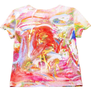 Crewneck short contrast top stitch top