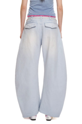 [moromoro2] Distressed Saber-Cut Cotton  Pants