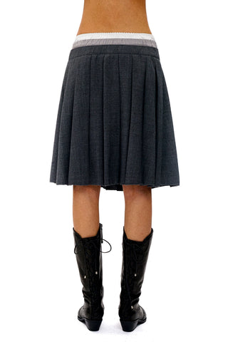 [Moromoro2] Faux Spliced Pleated Skirt