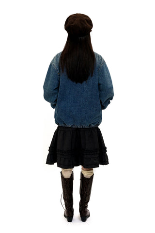 [Moromoro2] Distressed Patch Denim Jacket