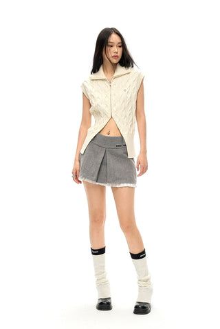 [NAWS] A-line lace woolen skirt pants