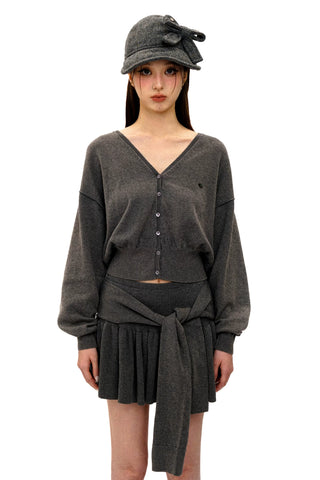 [Moromoro2] Knit Cardigan Skirt Set