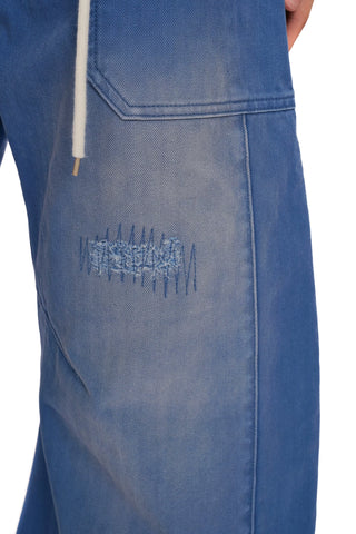 [moromoro2] Distressed Saber-Cut Cotton  Pants