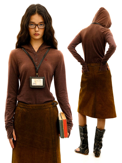 [Moromoro2] Old Hooded Long T-Shirt