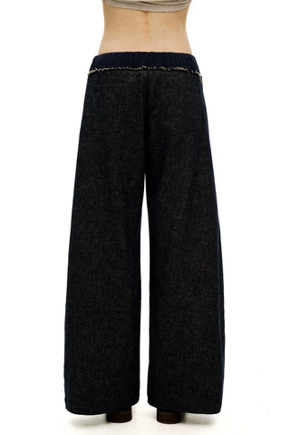 [Moromoro2] Plaid Mesh Cotton Linen Pants