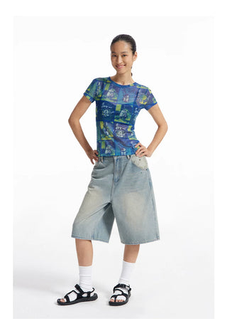 [CONP] Graphics Slim Fit Mesh T-shirt