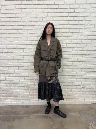 [NeverSeez] Washed Lapel Workwear Jacket