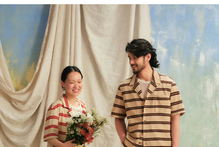 [CULTUM] Striped Cuban Collar Shirt