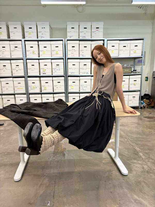 [NeverSeez] Strappy Spliced Midi Dress