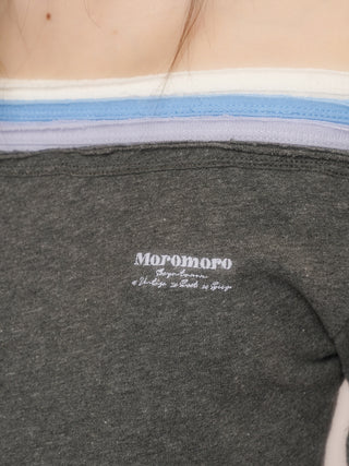 [moromoro2] Off-Shoulder Layered T-shirt
