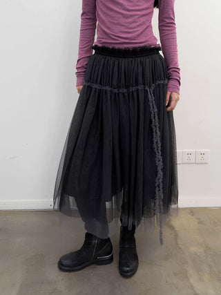 [NeverSeez] Pleated Mesh Skirt
