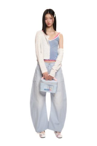 [moromoro2] Distressed Saber-Cut Cotton  Pants