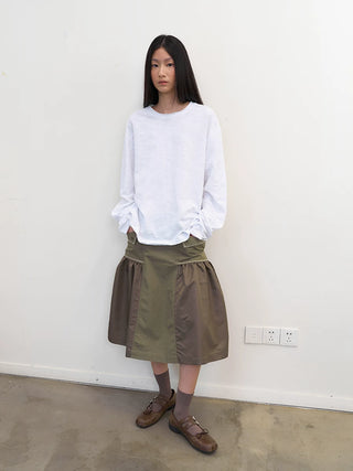 [NEVERSEEZ] Flap Pocket Workwear Skirt
