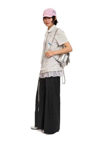 [moromoro2] Plaid Rhinestone Lace Shirt/Skirt  Cover