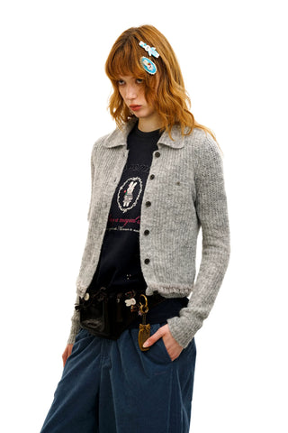 [Moromoro2] Wool Blend Collar Cardigan