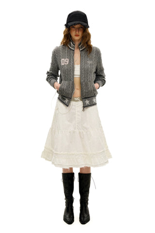 [Moromoro2] Star Ribbed Cable Knit Cardigan