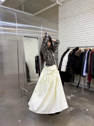 [NeverSeez] Jacquard Voluminous Skirt