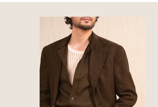 [CULTUM] Linen Stand Collar Shirt