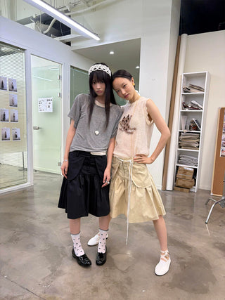 [NeverSeez] A-line Utility Skirt