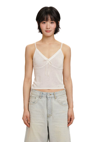 [moromoro2] Lace Trim Cami Top