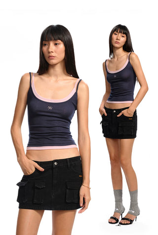 [NOTAWEAR] Faux Two-piece Cami Top