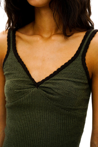 [Moromoro2] Lace Trim V-Neck Cami Top