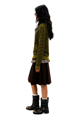 [Moromoro2] Striped Hooded Cardigan