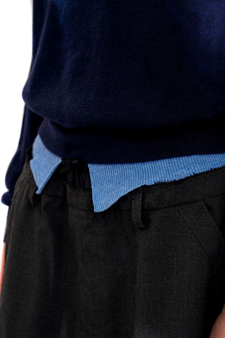 [Moromoro2] Faux Two-piece Polo Sweater