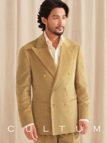 [CULTUM] Double-Breasted Cotton Corduroy Suit Set