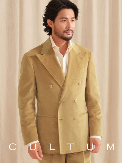 [CULTUM] Double-Breasted Cotton Corduroy Suit Set