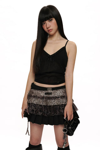 [moromoro2] Lace Trim Cami Top