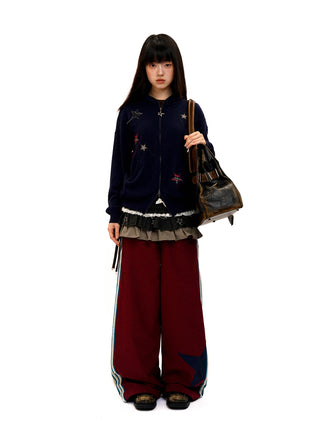 [Moromoro2] Plaid Star Hooded Jacket