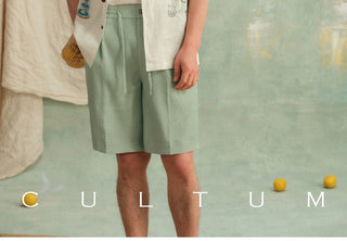 [CULTUM] Linen Cuban Collar Shirt