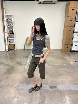 [NeverSeez] Slim Cropped Pants