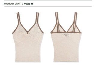 [Moromoro2] Lace Trim V-Neck Cami Top