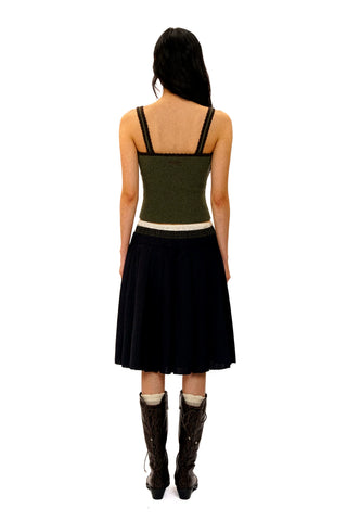 [Moromoro2] Faux Spliced Pleated Skirt