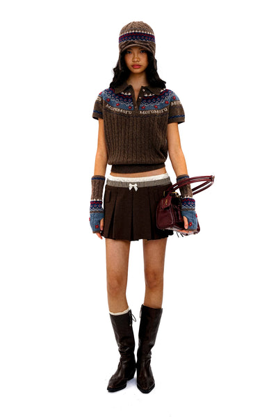 [Moromoro2] Faux Three-piece Pleated Skirt