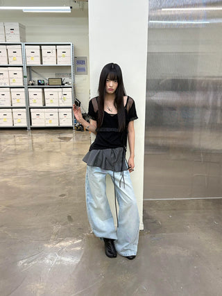 [NeverSeez] Layered Lace T-shirt