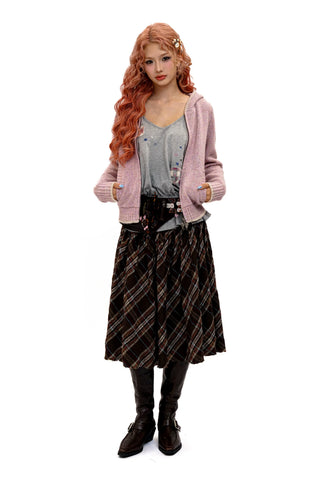 [Moromoro2] Bow Zip Hooded Cardigan