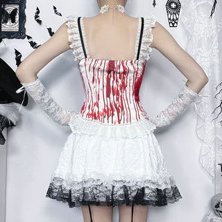 Sweetheart neck contrast lace up cami top