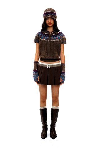 [Moromoro2] Faux Three-piece Pleated Skirt